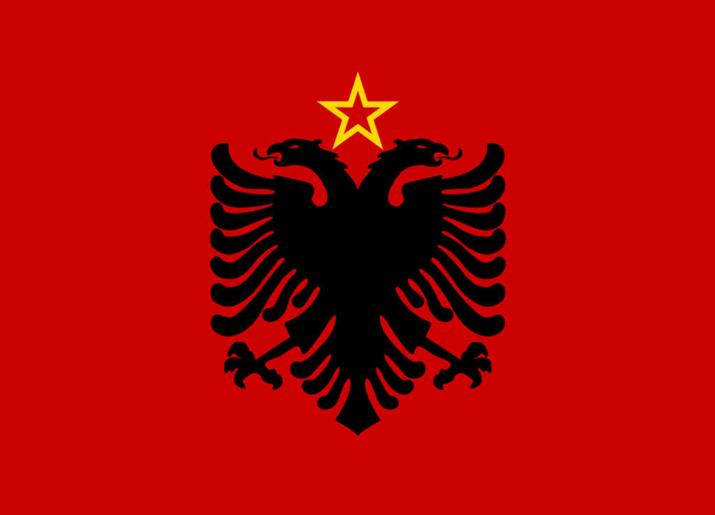 Flag of Albania 1946–1992 by UN