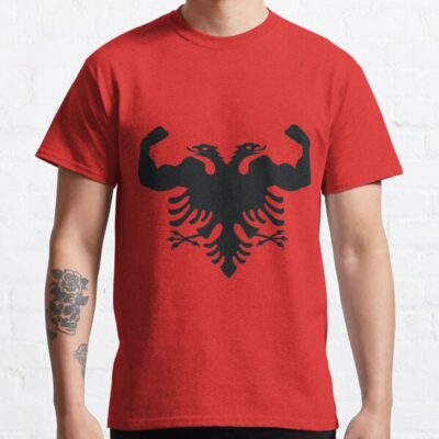 Strong Arms Albanian FLag T-Shirt