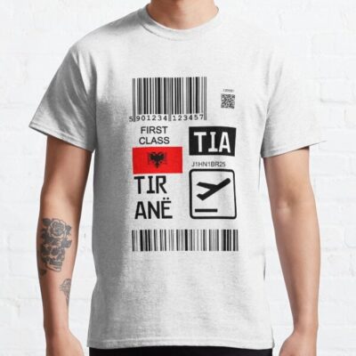 Barcode Icons Art Albanian Flag T-Shirt